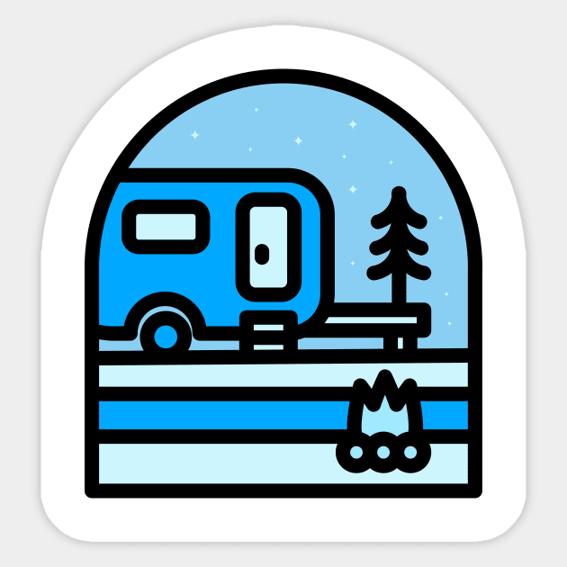 Campervan night Sticker by polkamdesign